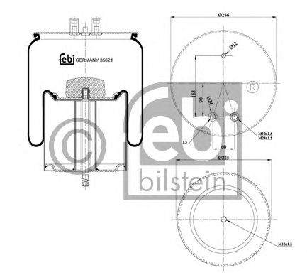 Пневмоподушка підвіски FEBI BILSTEIN 35621