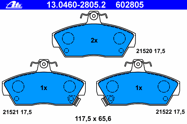 Тормозные колодки ATE 13.0460-2805.2
