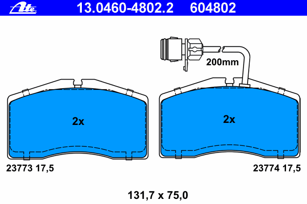 Тормозные колодки ATE 13.0460-4802.2