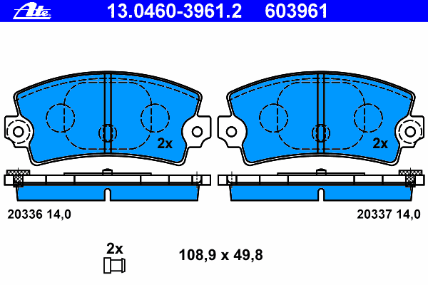 Тормозные колодки ATE 13.0460-3961.2