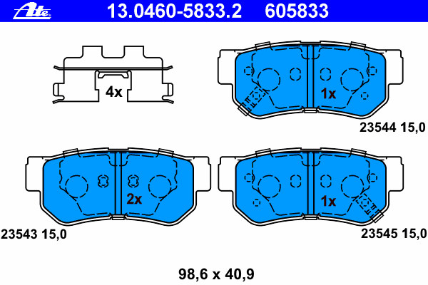 Тормозные колодки ATE 13.0460-5833.2