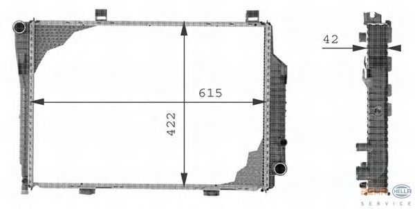Радиатор, охлаждение двигателя BEHR HELLA SERVICE 8MK 376 710-351