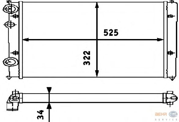 Радиатор, охлаждение двигателя BEHR HELLA SERVICE 8MK 376 713-751