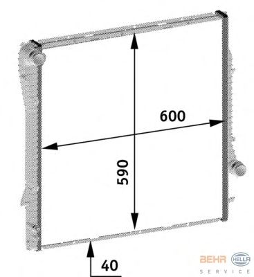 Радиатор, охлаждение двигателя BEHR HELLA SERVICE 8MK 376 719-041