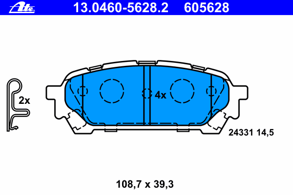 Тормозные колодки ATE 13.0460-5628.2