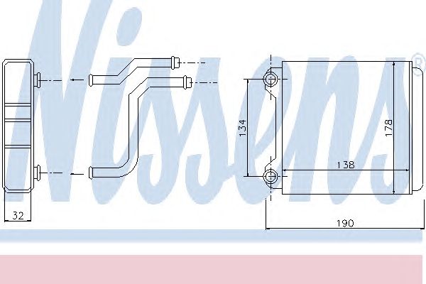 Радиатор отопителя NISSENS 70225