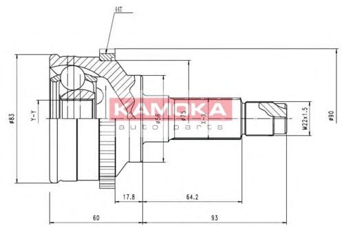 Комплект ШРУСов KAMOKA 6598
