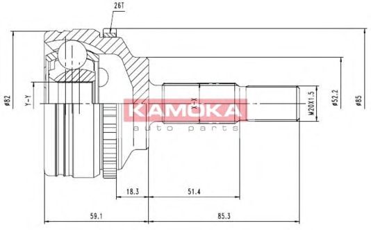 Комплект ШРУСов KAMOKA 7140