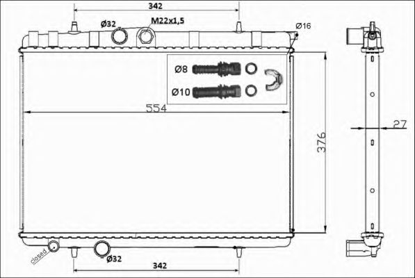 Радиатор, охлаждение двигателя NRF 53120
