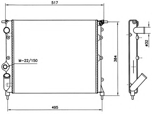 Радіатор, охолодження двигуна NRF 58786