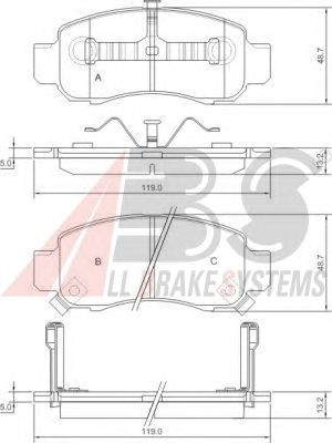 Тормозные колодки A.B.S. 37314