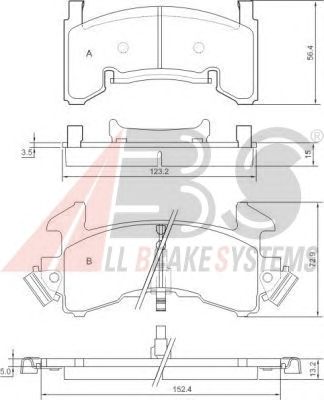 Гальмівні колодки A.B.S. 38154