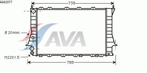Радиатор, охлаждение двигателя AVA QUALITY COOLING AIA2077