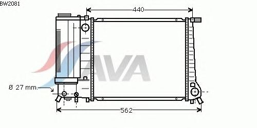 Радиатор, охлаждение двигателя AVA QUALITY COOLING BW2081