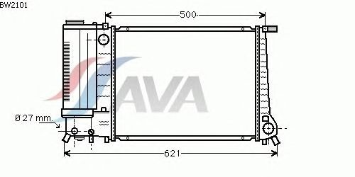 Радиатор, охлаждение двигателя AVA QUALITY COOLING BW2101