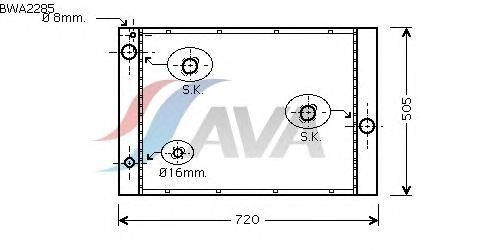 Радиатор, охлаждение двигателя AVA QUALITY COOLING BWA2285