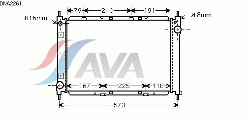 Радиатор, охлаждение двигателя AVA QUALITY COOLING DNA2261