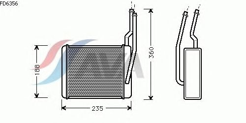 Радиатор отопителя AVA QUALITY COOLING FD6356