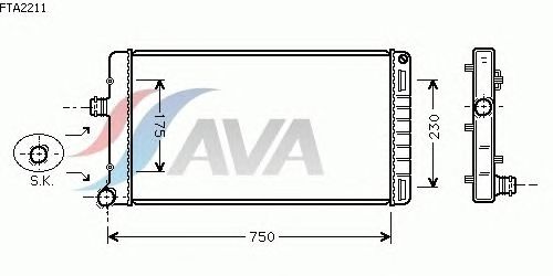 Радиатор, охлаждение двигателя AVA QUALITY COOLING FTA2211