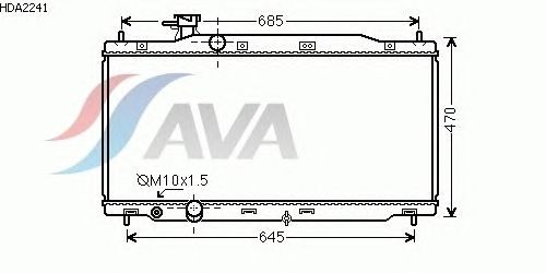Радиатор, охлаждение двигателя AVA QUALITY COOLING HDA2241