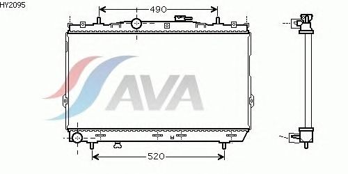 Радиатор, охлаждение двигателя AVA QUALITY COOLING HY2095