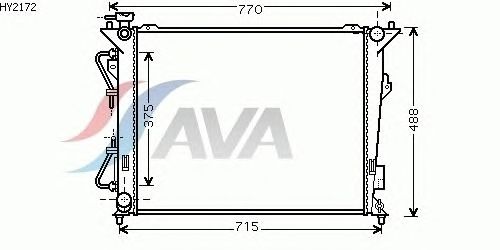 Радиатор, охлаждение двигателя AVA QUALITY COOLING HY2172