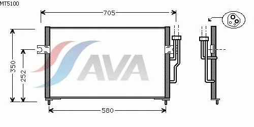 Радиатор кондиционера AVA QUALITY COOLING MT5100