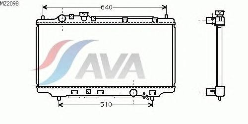 Радиатор, охлаждение двигателя AVA QUALITY COOLING MZ2098