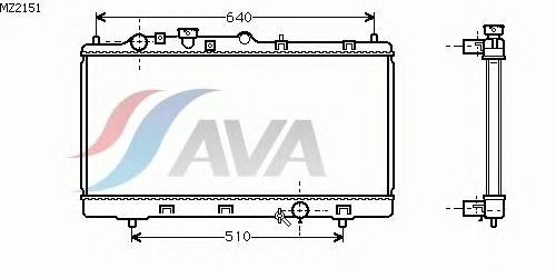 Радиатор, охлаждение двигателя AVA QUALITY COOLING MZ2151