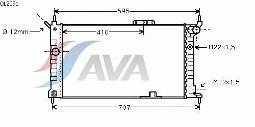 Радиатор, охлаждение двигателя AVA QUALITY COOLING OL2091