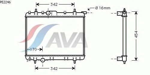 Радиатор, охлаждение двигателя AVA QUALITY COOLING PE2246
