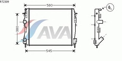 Радиатор, охлаждение двигателя AVA QUALITY COOLING RT2309
