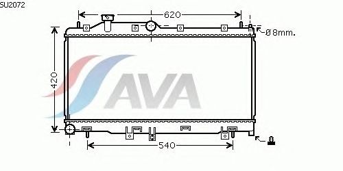 Радиатор, охлаждение двигателя AVA QUALITY COOLING SU2072