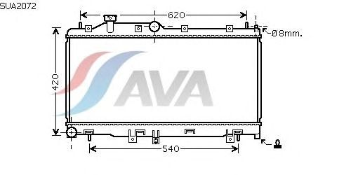 Радиатор, охлаждение двигателя AVA QUALITY COOLING SUA2072