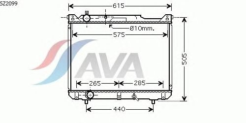 Радиатор, охлаждение двигателя AVA QUALITY COOLING SZ2099