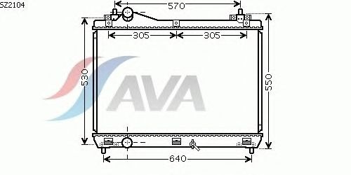 Радиатор, охлаждение двигателя AVA QUALITY COOLING SZ2104
