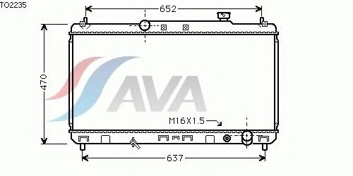 Радиатор, охлаждение двигателя AVA QUALITY COOLING TO2235
