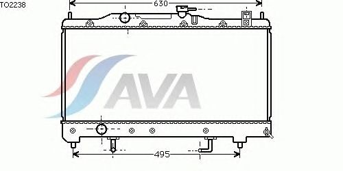 Радиатор, охлаждение двигателя AVA QUALITY COOLING TO2238