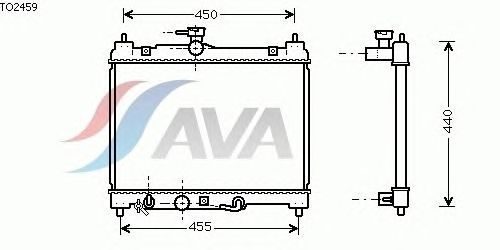 Радиатор, охлаждение двигателя AVA QUALITY COOLING TO2459