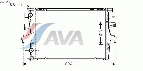 Радиатор, охлаждение двигателя AVA QUALITY COOLING VW2230