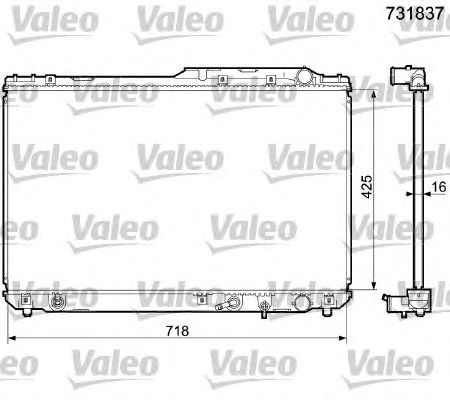 Радиатор, охлаждение двигателя VALEO 731837
