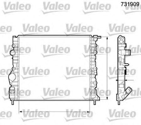 Радиатор, охлаждение двигателя VALEO 731909