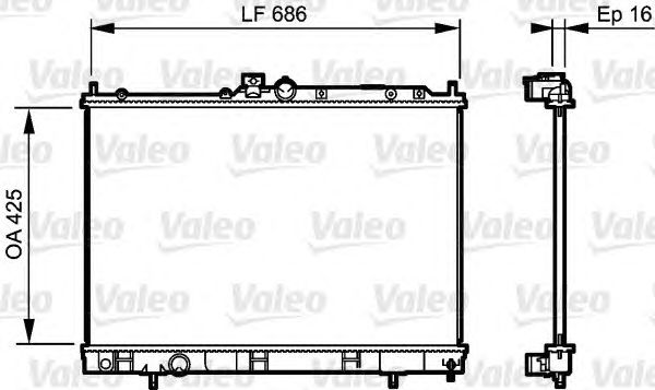 Радиатор, охлаждение двигателя VALEO 735201