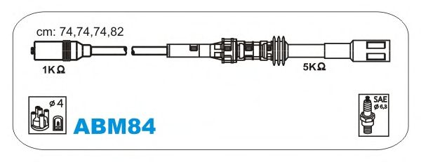 Комплект високовольтних проводів JANMOR ABM84