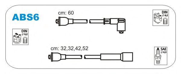Комплект высоковольтных проводов JANMOR ABS6