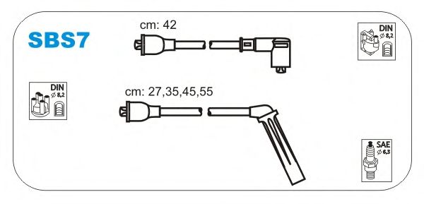 Комплект высоковольтных проводов JANMOR SBS7