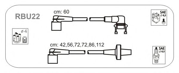 Комплект высоковольтных проводов JANMOR RBU22