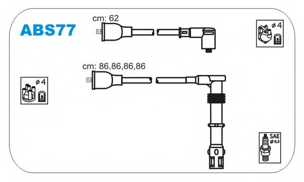 Комплект высоковольтных проводов JANMOR ABS77