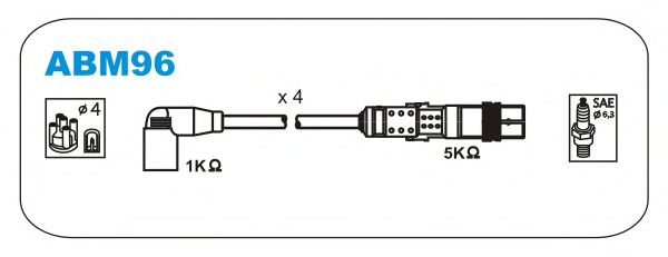 Комплект високовольтних проводів JANMOR ABM96