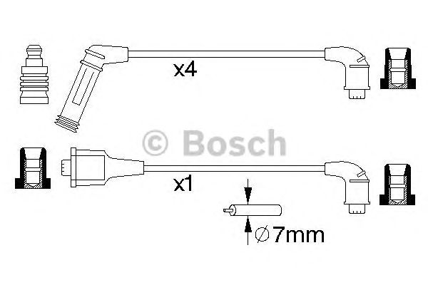Комплект высоковольтных проводов BOSCH 0 986 356 990